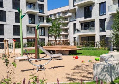Außenanlagen für Wohnquartier und Kindergarten in Düsseldorf