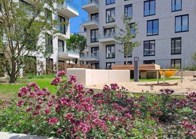 Außenanlagen für Wohnquartier und Kindergarten in Düsseldorf